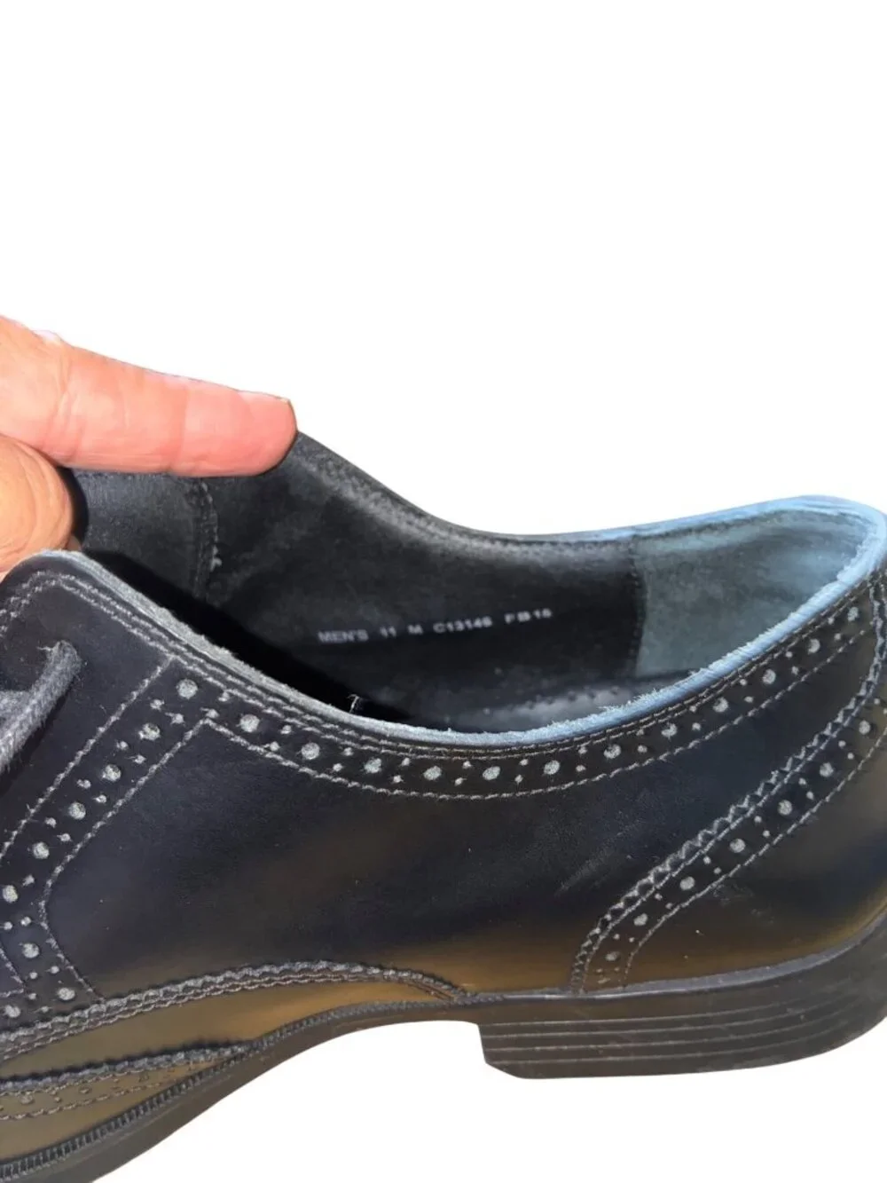 Cole Haan Men’s Black Leather Wingtip Oxford C13146‎ Lace-Up Dress Shoes 11 M
